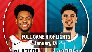 Portland Blazers vs Charlotte Hornets  Full Game Highlights  24 January 2025 [upl. by Nwahsit]