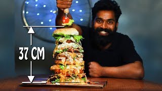 BURGER CHALLENGE  Indias Largest Burger  M4 Tech Vlog  145 Inch  37 CM [upl. by Deckert]