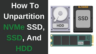 How To Unpartition Or Delete Partitions For Your SSD m2 NVMe SSD And HDD In Windows 10 [upl. by Ahsakal]