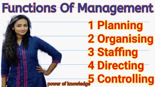 Functions Of Management  Planning Organising Staffing Directing Controlling  part 18 [upl. by Lian]