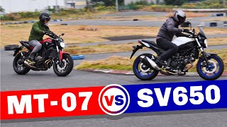 【ミドルネイキッド対決 試乗インプレ】バイク王TV ～MT07・SV650 ～ [upl. by Chuu]