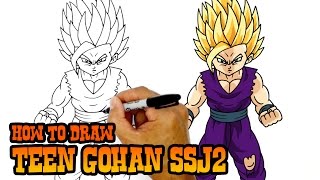 How to Draw Teen Gohan SSJ2  Dragon Ball Z [upl. by Yaeger]