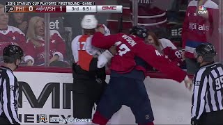 Wayne Simmonds vs Tom Wilson Apr 14 2016 [upl. by Eskil]