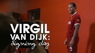 SIGNING DAY VLOG  Virgil van Dijks first day at Liverpool  From the Airport to Anfield [upl. by Arukas]