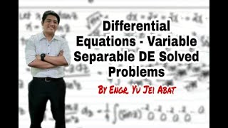 Differential Equations  Variable Separable DE Solved Problems [upl. by Ohl359]