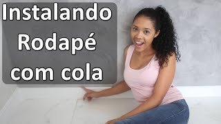 Como instalar rodapé de poliestireno com cola  aprenda com Paloma Cipriano [upl. by Akinert]