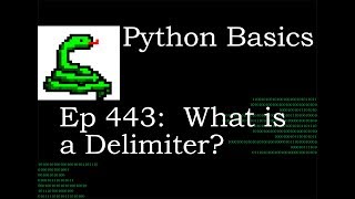 Python Basics What is a Delimiter [upl. by Salot]