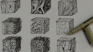 Pen and Ink Drawing Tutorials  How to create realistic textures [upl. by Cheryl25]