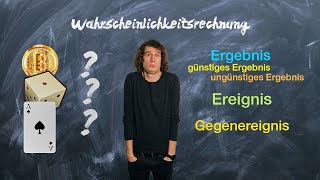 Ergebnis Ereignis Gegenereignis  Wahrscheinlichkeitsrechnung  Stochastik  einfach erklärt [upl. by Skelly]