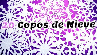 20 Diseños diferentes de copos de nieve en papel  técnica de kirigami ⭐ [upl. by Can981]