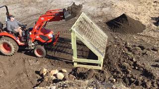 Using a Homemade Topsoil Screener With a Compact Tractor [upl. by Ramey]