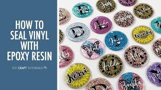 HOW TO SEAL VINYL WITH RESIN FROM START TO FINISH  Acrylic Keychain Tutorial  Glitter Keychain [upl. by Nylrem971]