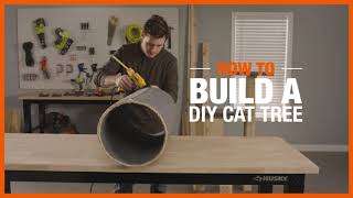 How to Build a DIY Cat Tree  The Home Depot [upl. by Kcinemod]