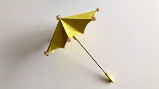 Origami Regenschirm basteln  How to make a paper Umbrella that opens and closes [upl. by Arbma651]