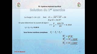 TD 4 Système triphasé équilibré EX1 24 02 2021 [upl. by Thalia]