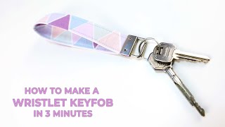 How to Make a Key Fob Keychain  Easy DIY Wristlet Key Fob Sewing Tutorial [upl. by Ralfston]