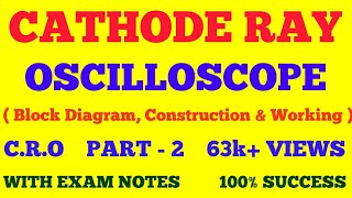 CATHODE RAY OSCILLOSCOPE  PART  2  CRO  BLOCK DIAGRAM CONSTRUCTION WORKING   WITH NOTES [upl. by Yerac]