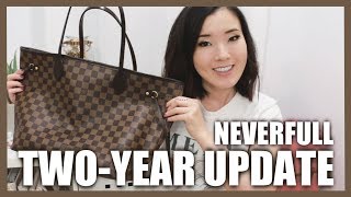 Louis Vuitton Neverfull MM Rose Ballerine ReviewWear amp Tear [upl. by Trixie]