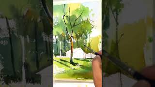 watercolor landscape for beginners  Demo by Prakashanputhur [upl. by Garcon]