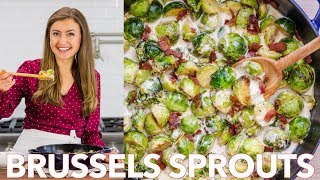 Brussels Sprouts in Alfredo Sauce Recipe [upl. by Al]