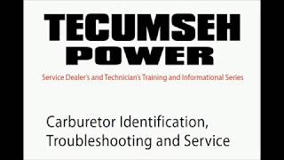 Tecumseh Carburetor Repair Manual and Identification Guide [upl. by Anet]