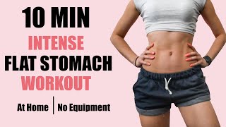 INTENSE FLAT STOMACH WORKOUT  Small Waist Workout Routine 10min [upl. by Elocen421]