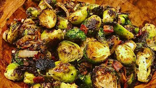 Crispy Brussel Sprouts amp Bacon SO Easy amp SO TASTY [upl. by Eiramyllek]