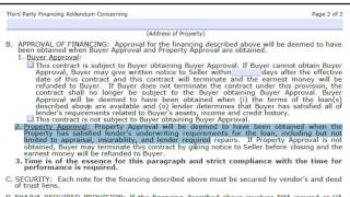 TREC 3rd Party Financing Addendum  Explained 407 [upl. by Bergen305]