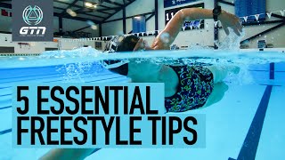 5 Tips To Improve Your Freestyle Swimming Stroke  Front Crawl Technique Improvements [upl. by Rafaelle]