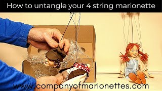 How to UNTANGLE your 4 string rod marionette  from Rici Designs [upl. by Lsiel]