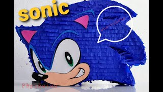 Piñata sonic Como hacer una piñata de sonic [upl. by Kiker720]