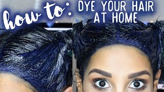 How To Dye Your Hair At Home BLUE BLACK [upl. by Auberbach82]