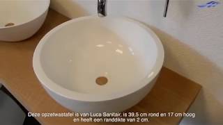 Luca Sanitair opzetwastafel met Bongio wandkraan set  Sanispecials [upl. by Nailluj]