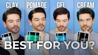 Clay Pomade Gel or Cream  Mens Hair Product Guide [upl. by Isej]