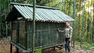 BAMBOO HOUSE How To Build Bamboo House 2021  Bushcraft vn  Ep39 [upl. by Tedie]