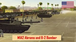 US M1A2 Abrams and B2 Bomber VS Alien Ball Anime [upl. by Hplodnar]