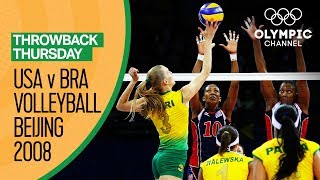 Brazil Women beat USA for their first Volleyball Gold  Beijing 2008  Throwback Thursday [upl. by Servetnick]